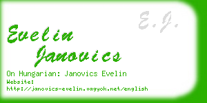 evelin janovics business card